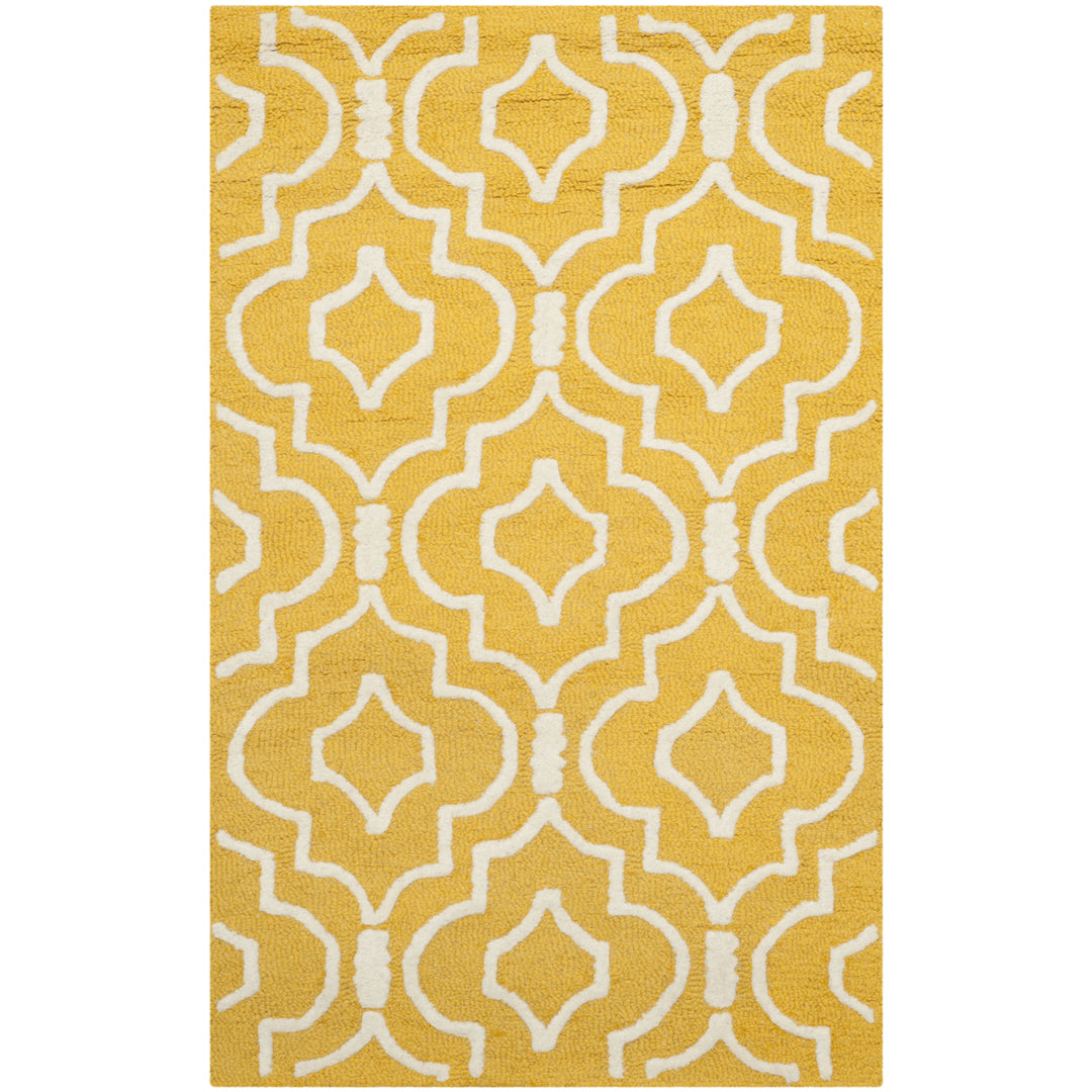 SAFAVIEH Cambridge CAM141Q Handmade Gold / Ivory Rug Image 9