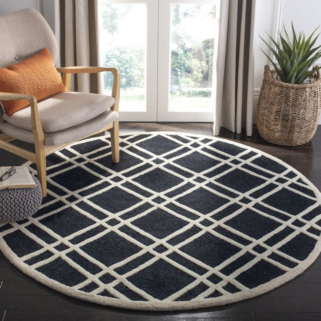 SAFAVIEH Cambridge CAM142E Handmade Black / Ivory Rug Image 2