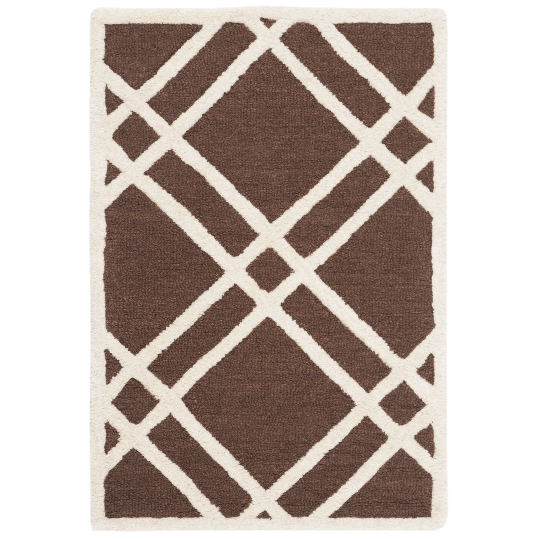 SAFAVIEH Cambridge CAM142H Dark Brown / Ivory Rug Image 1