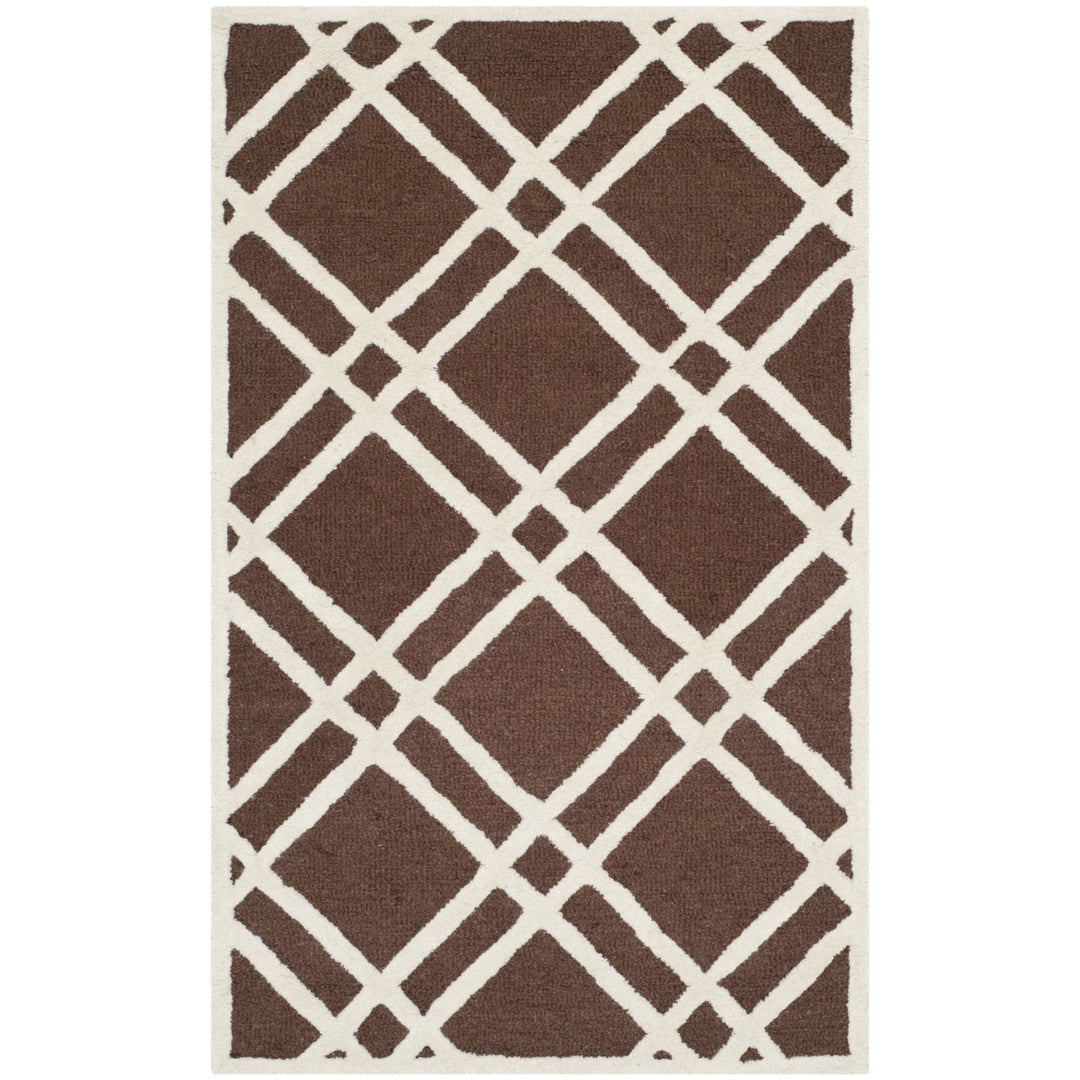 SAFAVIEH Cambridge CAM142H Dark Brown / Ivory Rug Image 1