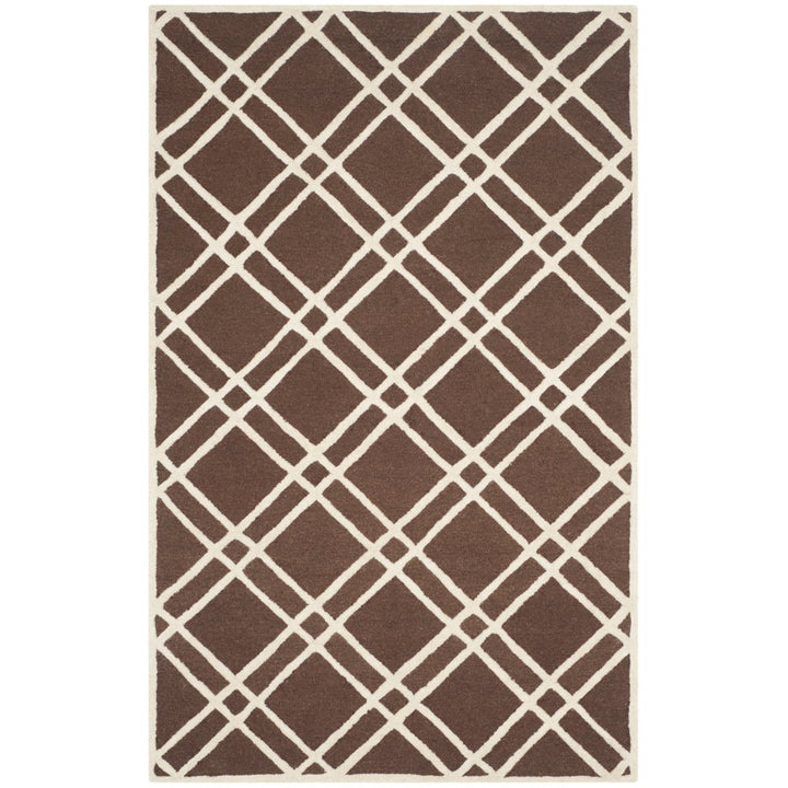 SAFAVIEH Cambridge CAM142H Dark Brown / Ivory Rug Image 1