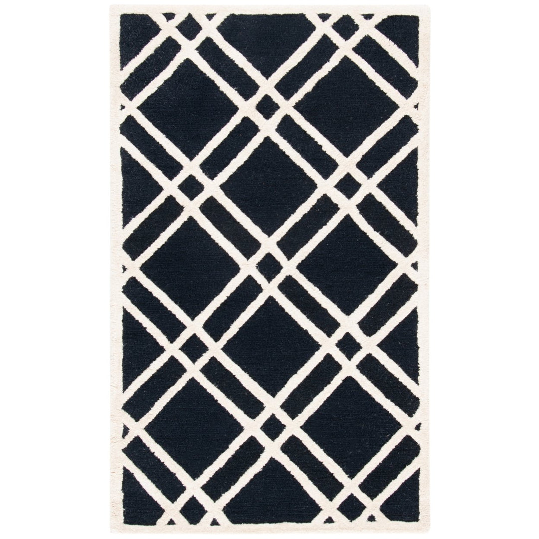 SAFAVIEH Cambridge CAM142E Handmade Black / Ivory Rug Image 8