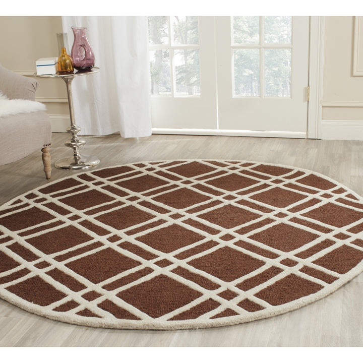 SAFAVIEH Cambridge CAM142H Dark Brown / Ivory Rug Image 9