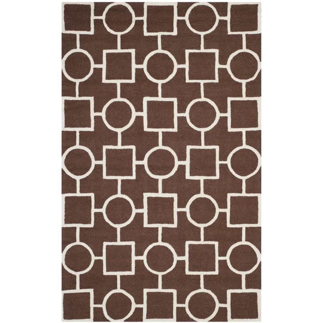 SAFAVIEH Cambridge CAM143H Dark Brown / Ivory Rug Image 1