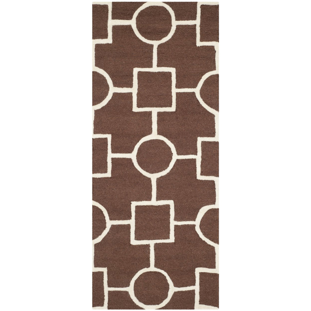 SAFAVIEH Cambridge CAM143H Dark Brown / Ivory Rug Image 1