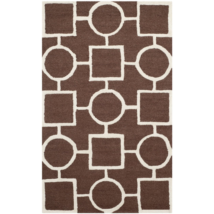 SAFAVIEH Cambridge CAM143H Dark Brown / Ivory Rug Image 8