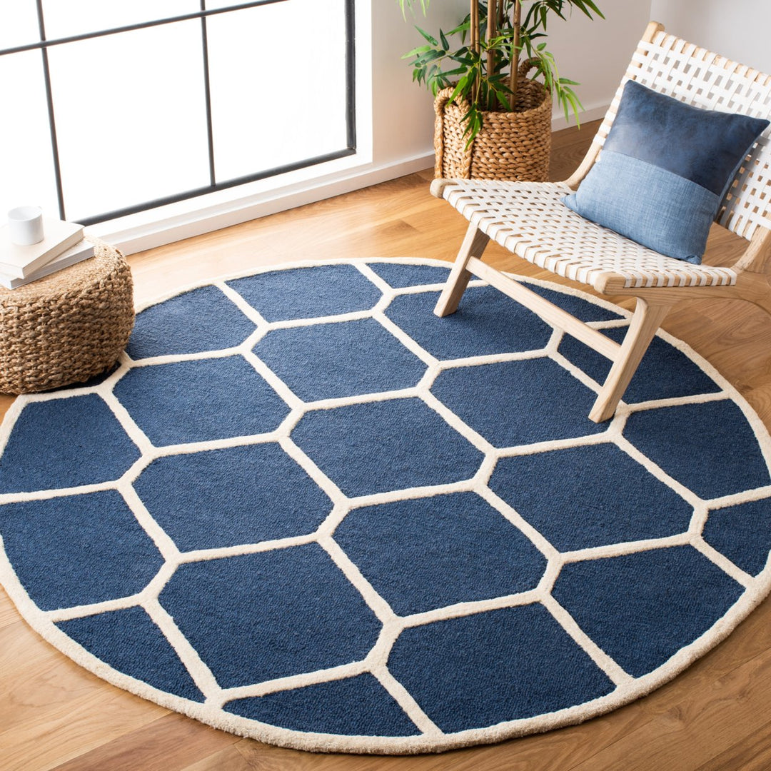 SAFAVIEH Cambridge CAM144G Navy Blue / Ivory Rug Image 2