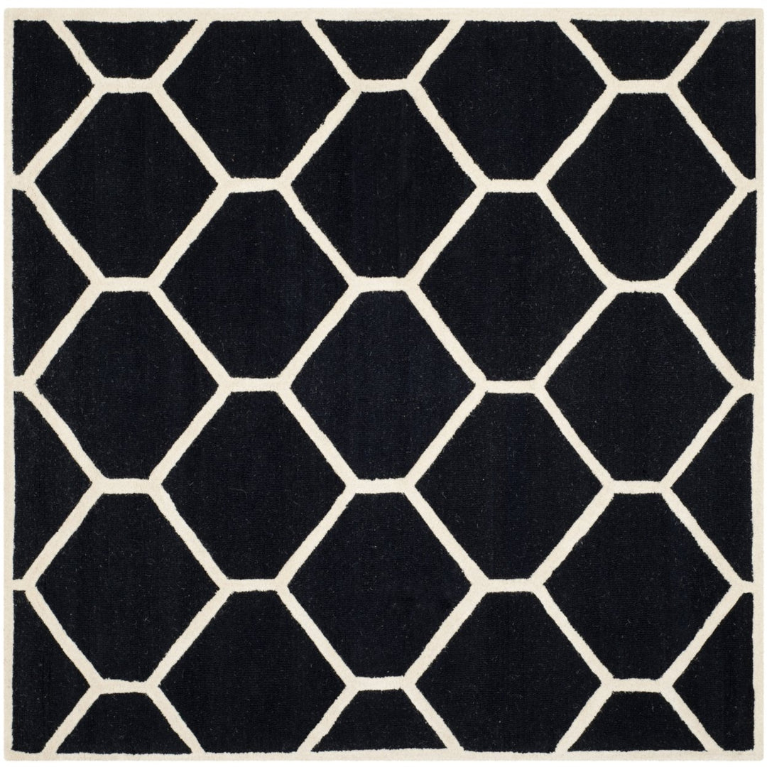 SAFAVIEH Cambridge CAM144E Handmade Black / Ivory Rug Image 6