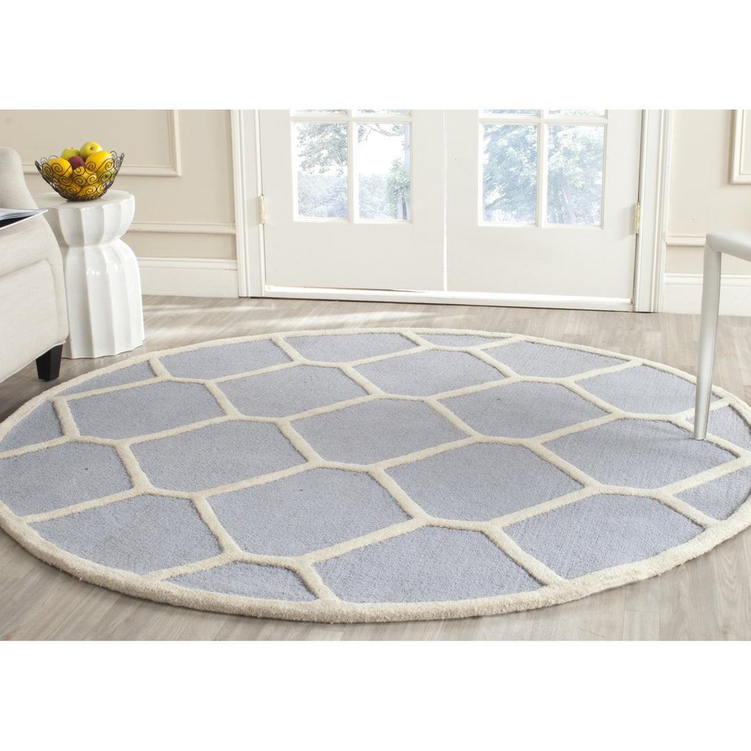 SAFAVIEH Cambridge CAM144A Light Blue / Ivory Rug Image 10