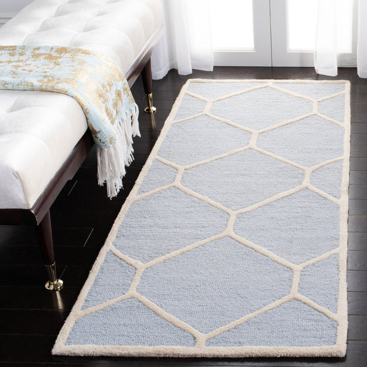 SAFAVIEH Cambridge CAM144A Light Blue / Ivory Rug Image 11