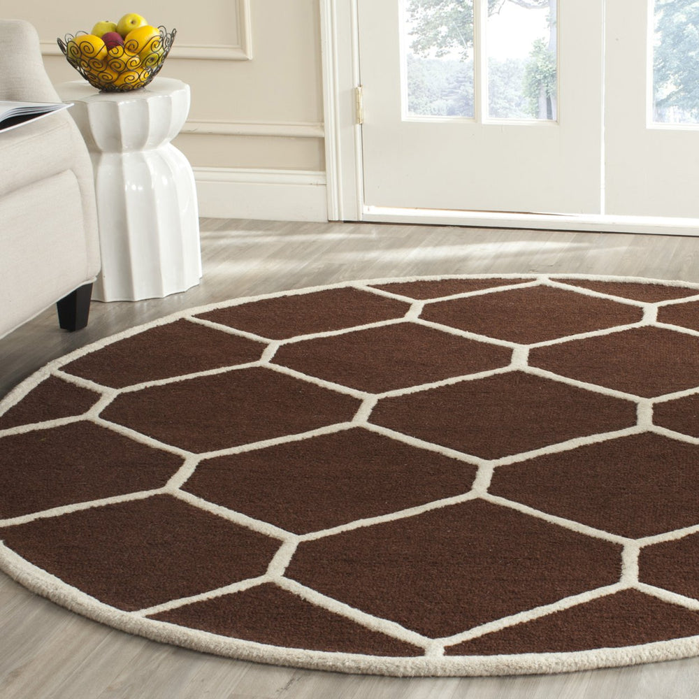 SAFAVIEH Cambridge CAM144H Dark Brown / Ivory Rug Image 2