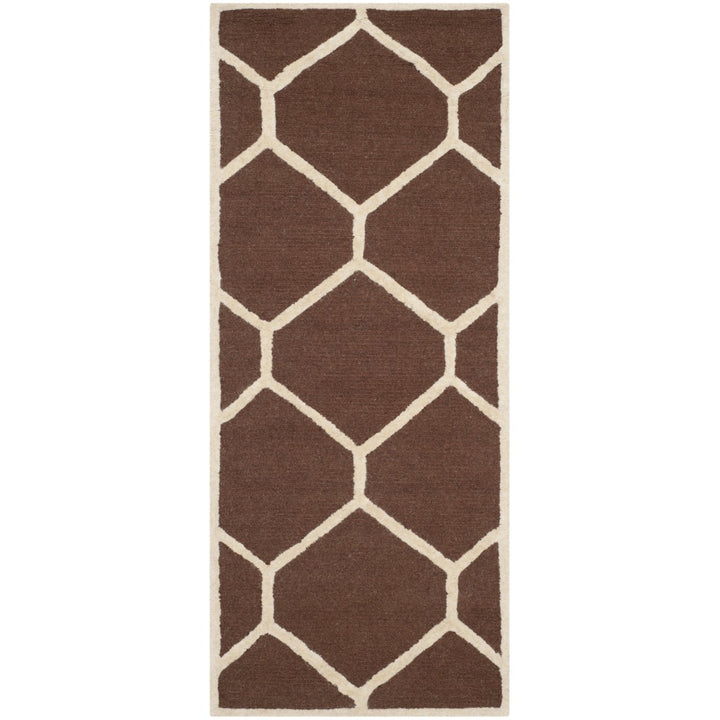 SAFAVIEH Cambridge CAM144H Dark Brown / Ivory Rug Image 5