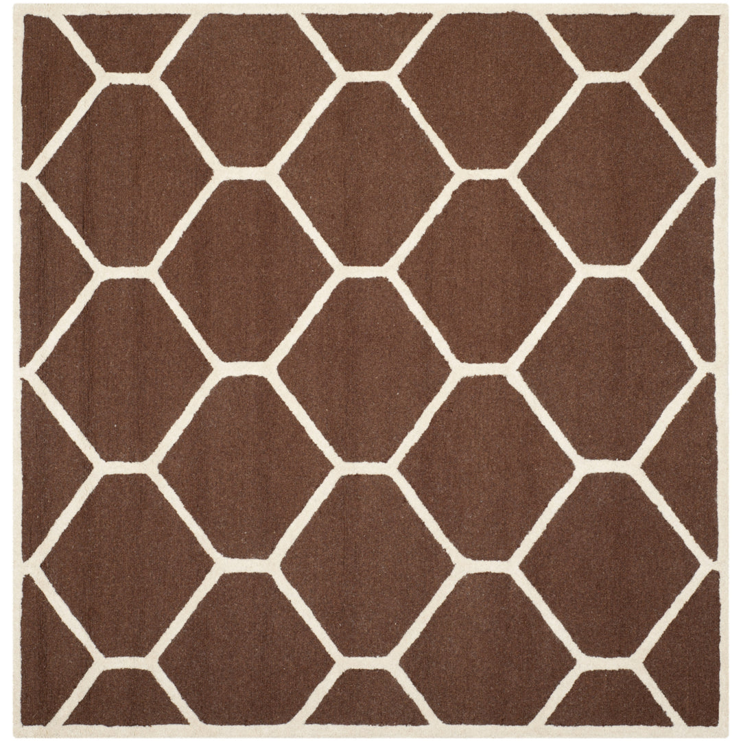 SAFAVIEH Cambridge CAM144H Dark Brown / Ivory Rug Image 6