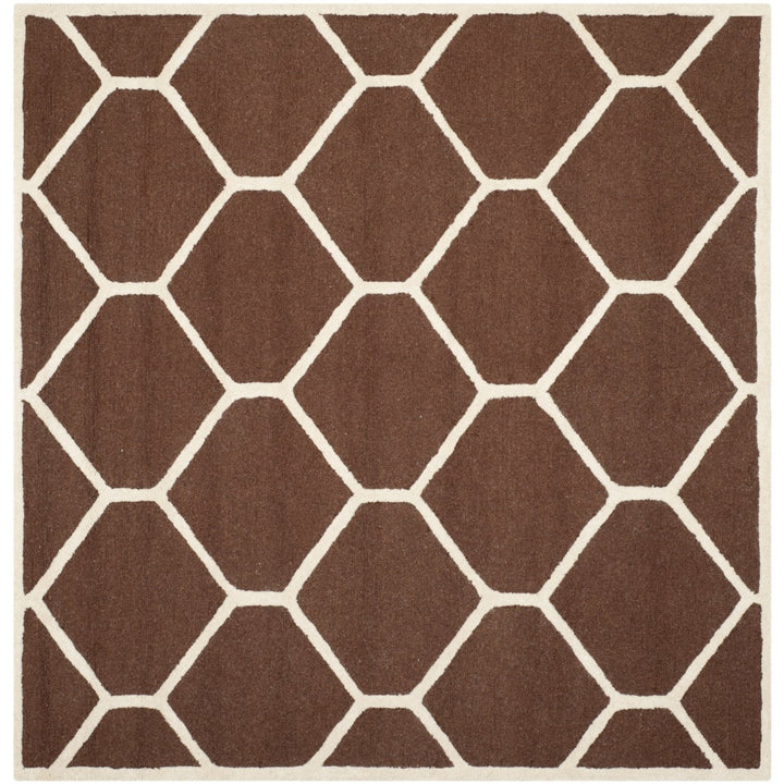 SAFAVIEH Cambridge CAM144H Dark Brown / Ivory Rug Image 1