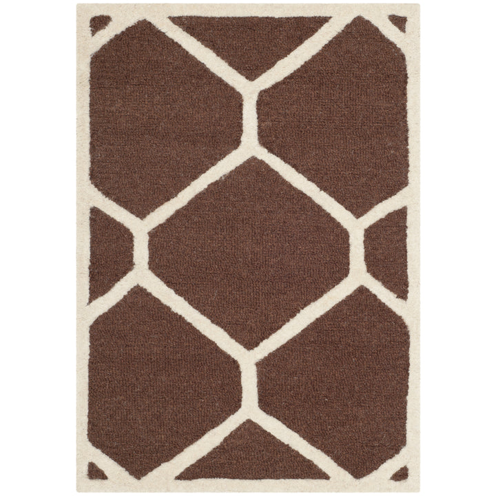 SAFAVIEH Cambridge CAM144H Dark Brown / Ivory Rug Image 1