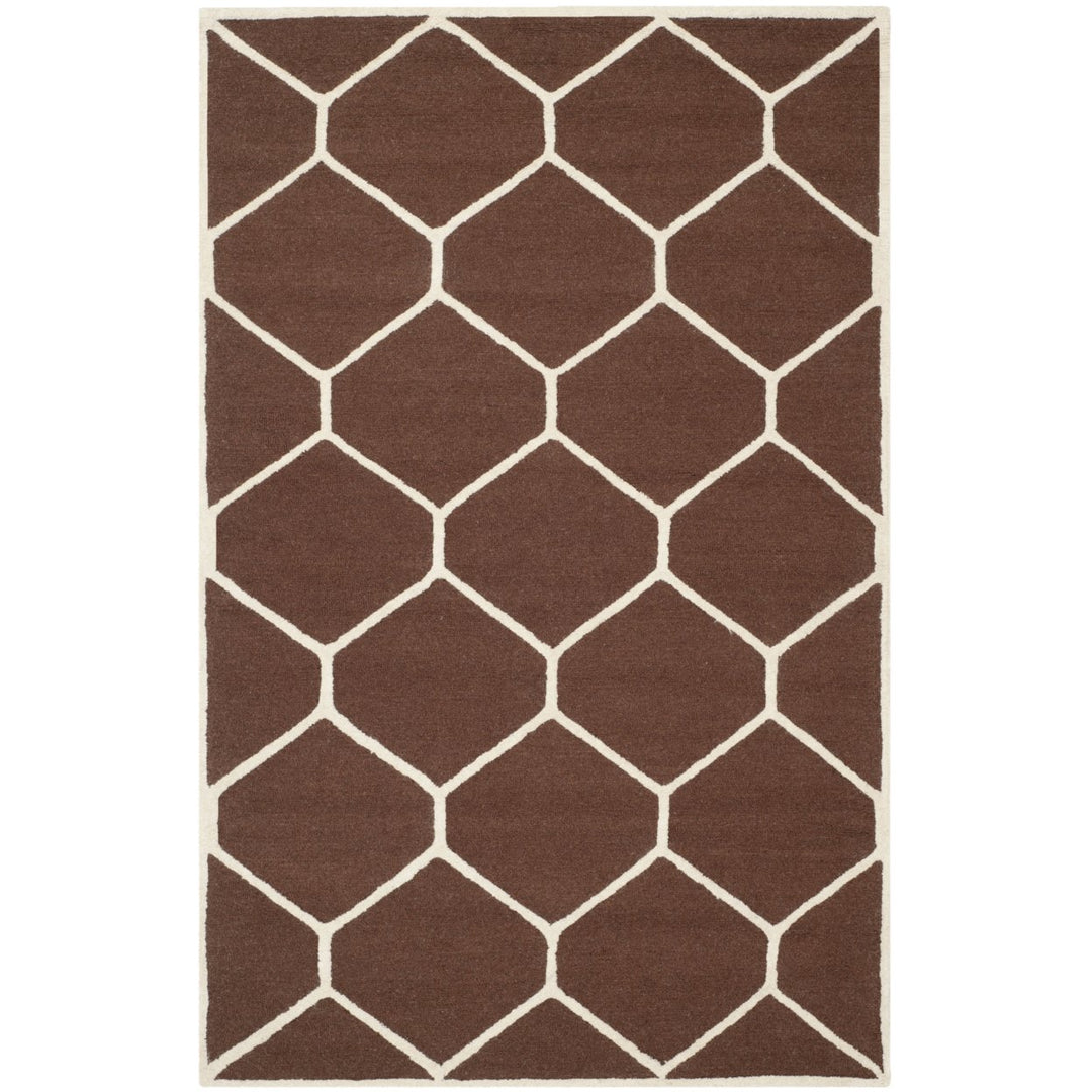 SAFAVIEH Cambridge CAM144H Dark Brown / Ivory Rug Image 9