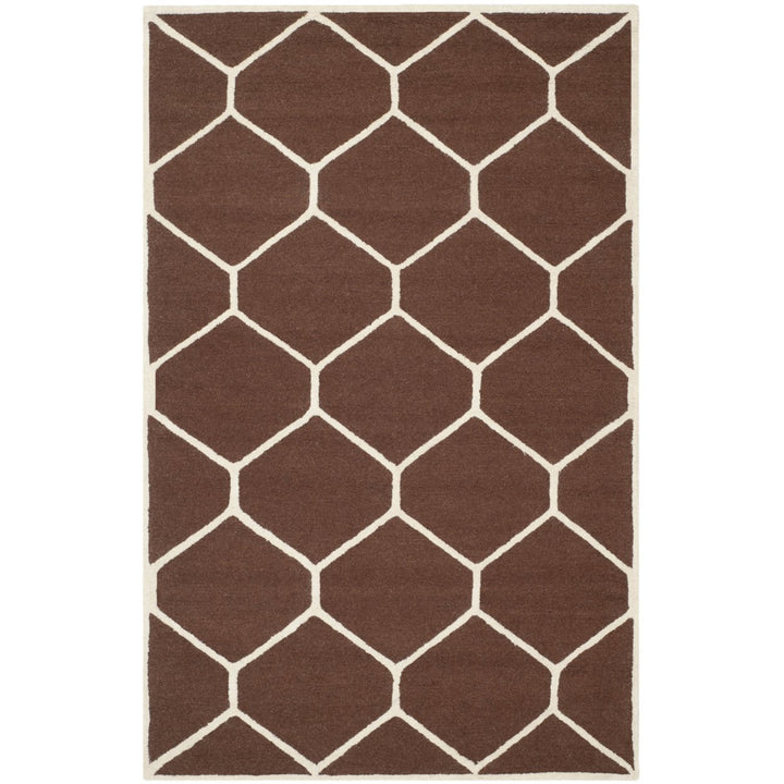 SAFAVIEH Cambridge CAM144H Dark Brown / Ivory Rug Image 9