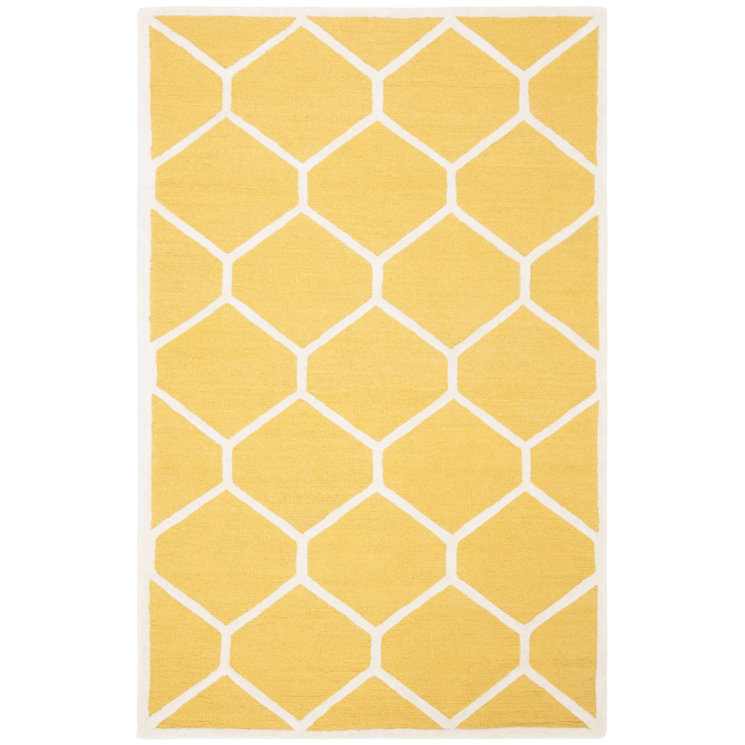 SAFAVIEH Cambridge CAM144Q Handmade Gold / Ivory Rug Image 5