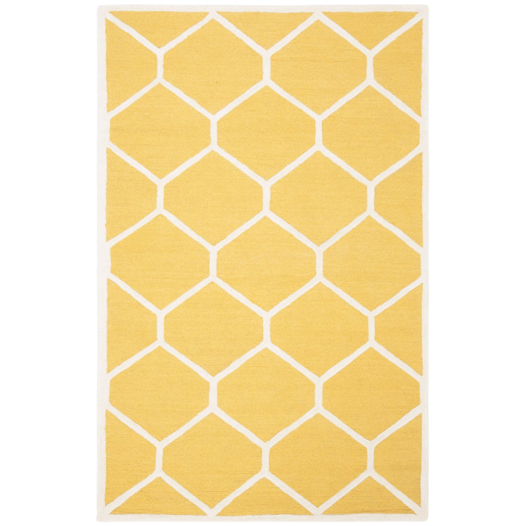 SAFAVIEH Cambridge CAM144Q Handmade Gold / Ivory Rug Image 1