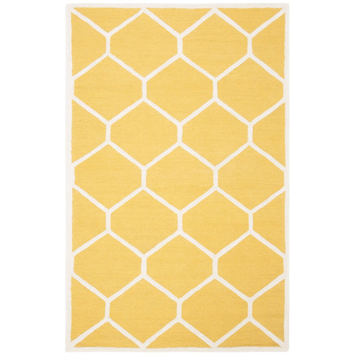 SAFAVIEH Cambridge CAM144Q Handmade Gold / Ivory Rug Image 1