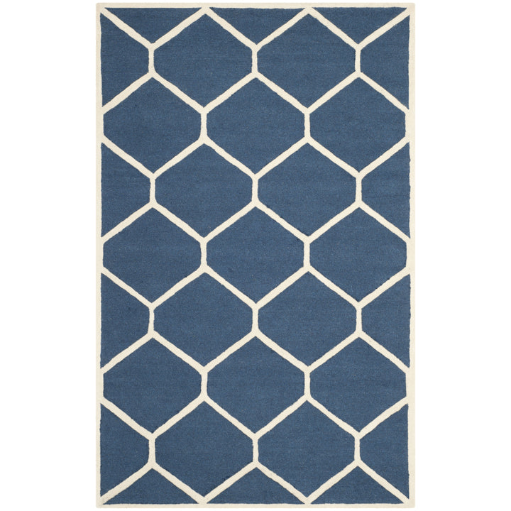 SAFAVIEH Cambridge CAM144G Navy Blue / Ivory Rug Image 10