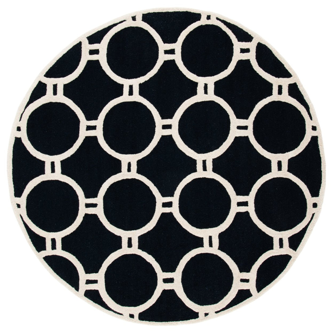 SAFAVIEH Cambridge CAM145E Handmade Black / Ivory Rug Image 3