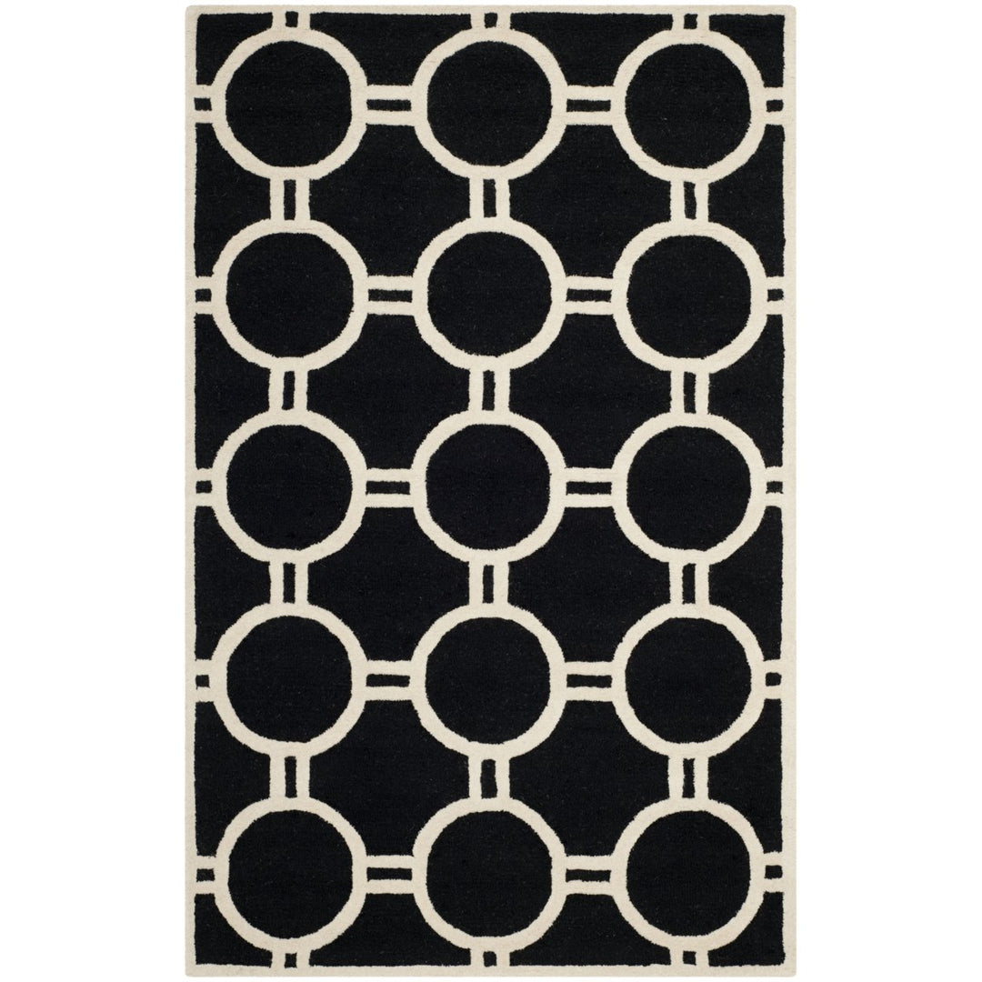 SAFAVIEH Cambridge CAM145E Handmade Black / Ivory Rug Image 7