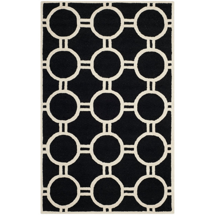 SAFAVIEH Cambridge CAM145E Handmade Black / Ivory Rug Image 7