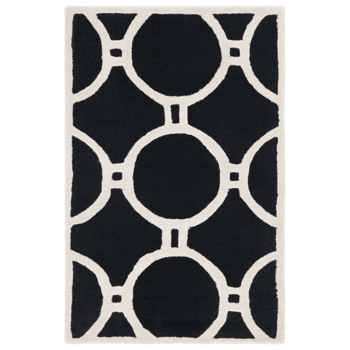 SAFAVIEH Cambridge CAM145E Handmade Black / Ivory Rug Image 8