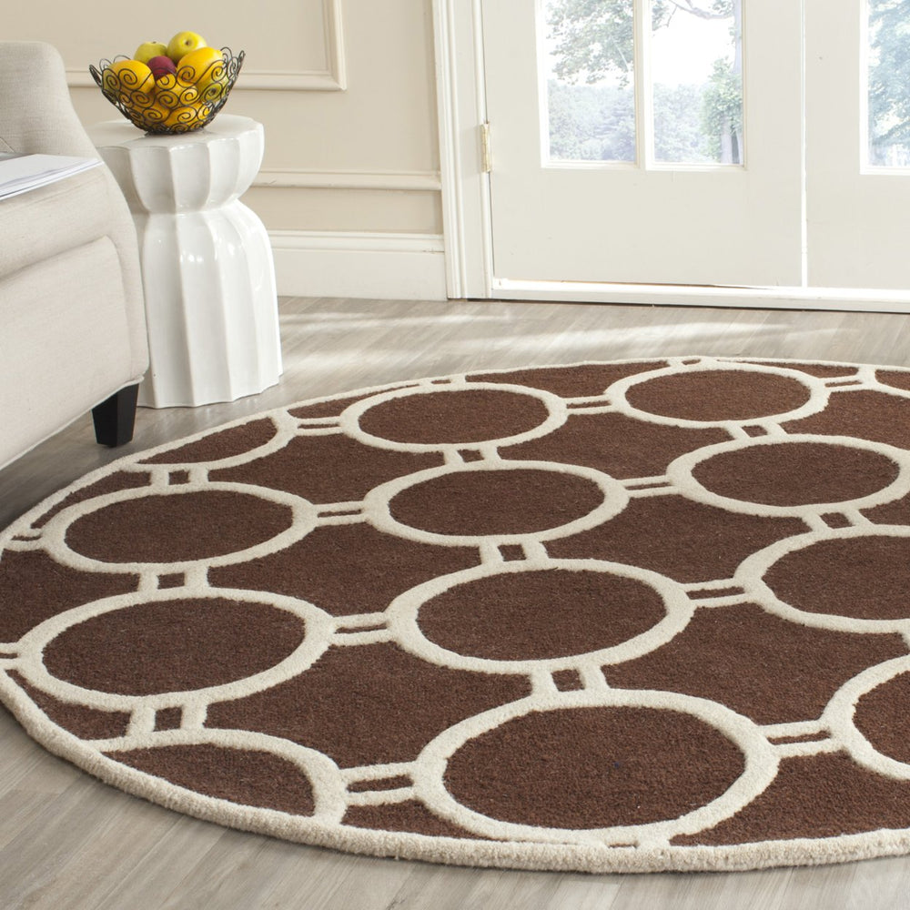 SAFAVIEH Cambridge CAM145H Dark Brown / Ivory Rug Image 2