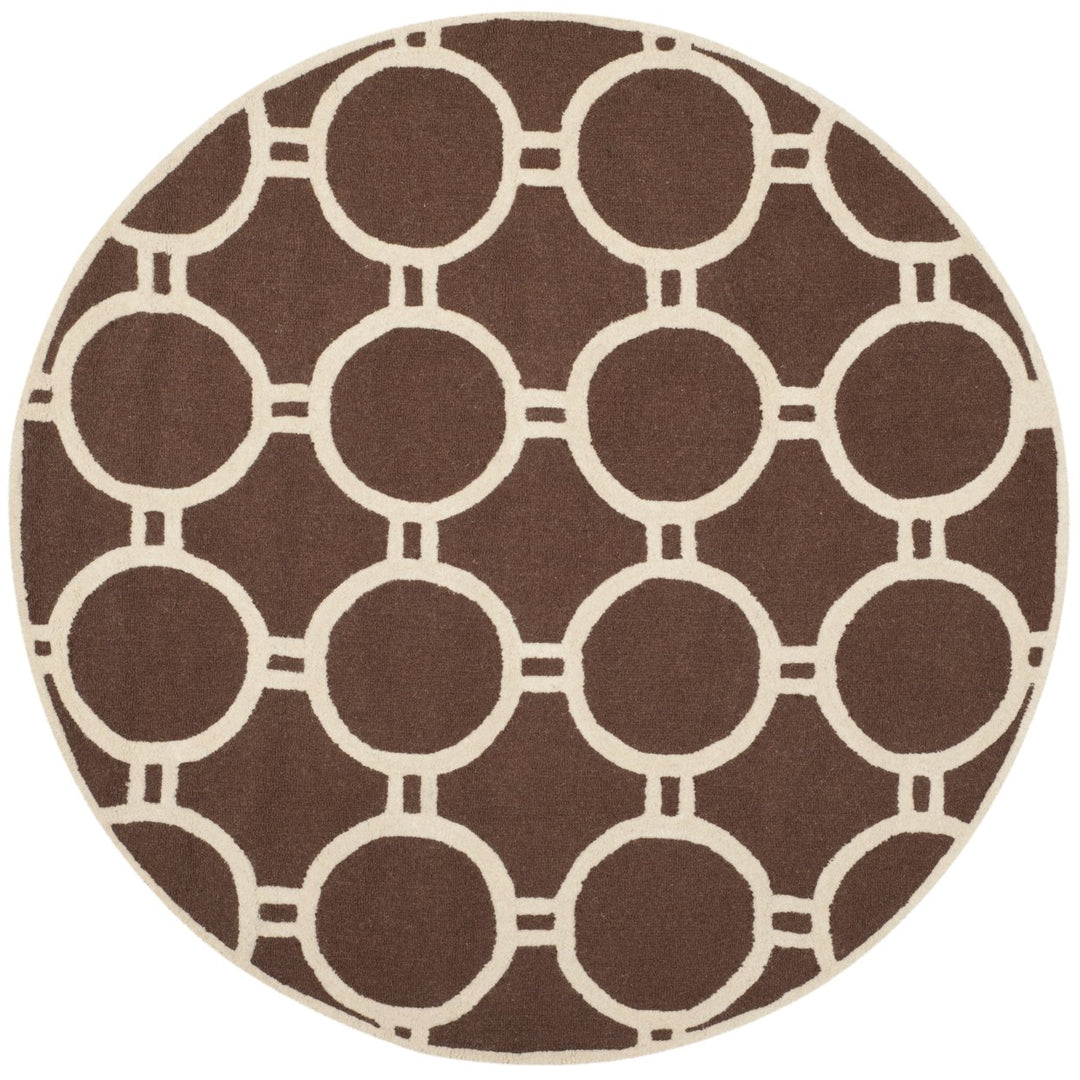 SAFAVIEH Cambridge CAM145H Dark Brown / Ivory Rug Image 4