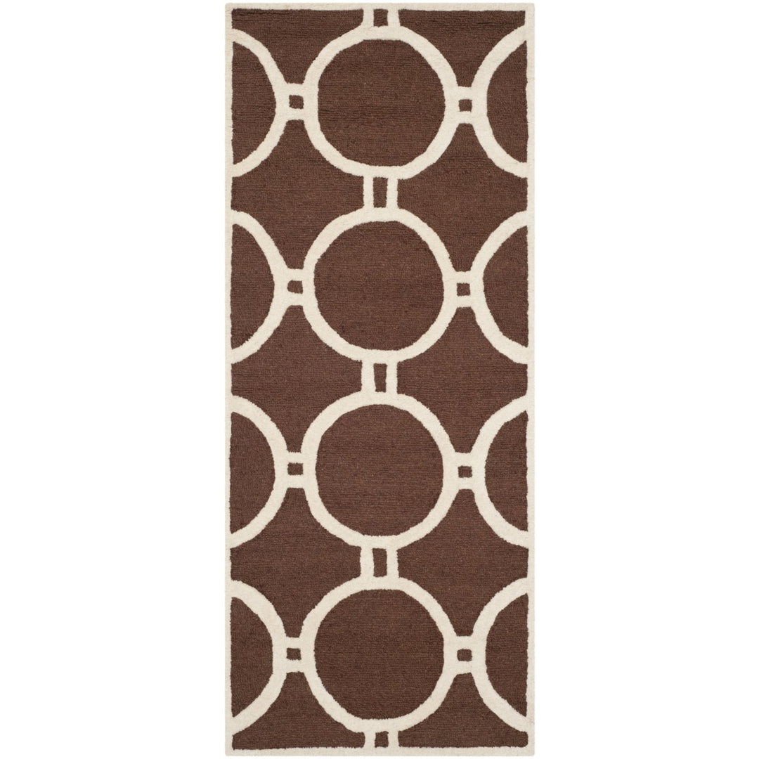 SAFAVIEH Cambridge CAM145H Dark Brown / Ivory Rug Image 5