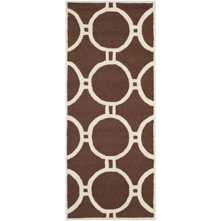 SAFAVIEH Cambridge CAM145H Dark Brown / Ivory Rug Image 1