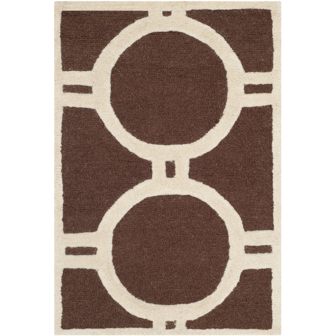 SAFAVIEH Cambridge CAM145H Dark Brown / Ivory Rug Image 8