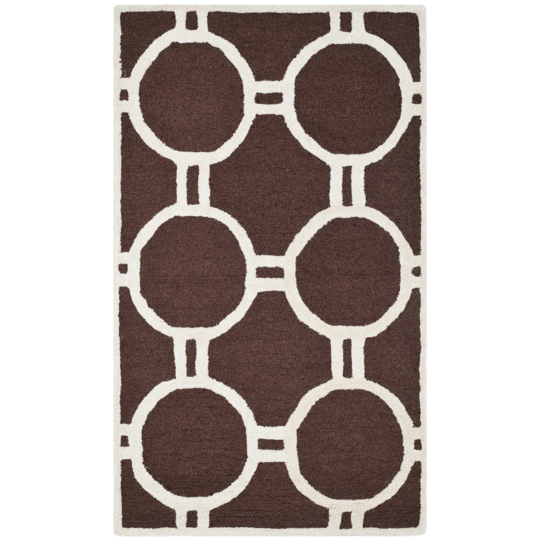 SAFAVIEH Cambridge CAM145H Dark Brown / Ivory Rug Image 9