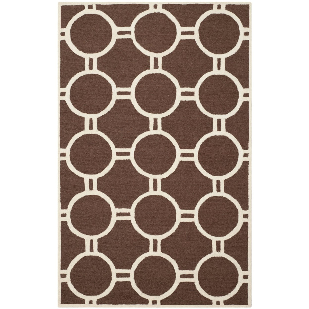 SAFAVIEH Cambridge CAM145H Dark Brown / Ivory Rug Image 10