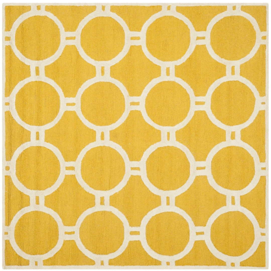 SAFAVIEH Cambridge CAM145Q Handmade Gold / Ivory Rug Image 6