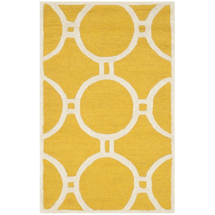 SAFAVIEH Cambridge CAM145Q Handmade Gold / Ivory Rug Image 9