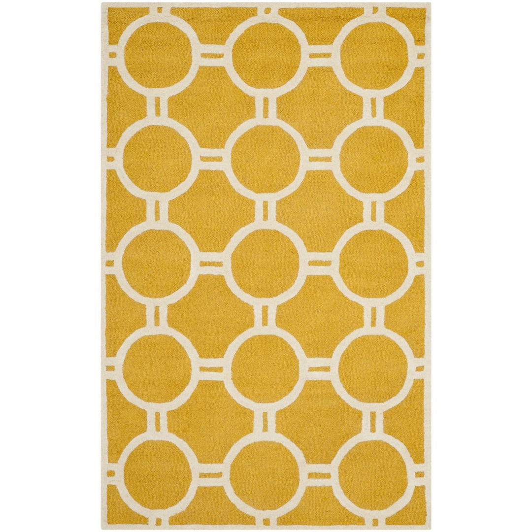 SAFAVIEH Cambridge CAM145Q Handmade Gold / Ivory Rug Image 10