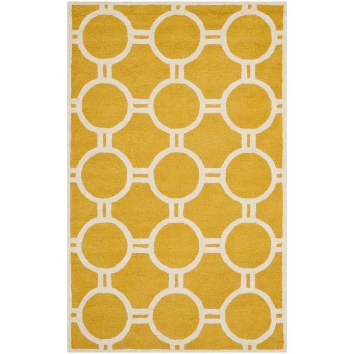 SAFAVIEH Cambridge CAM145Q Handmade Gold / Ivory Rug Image 10