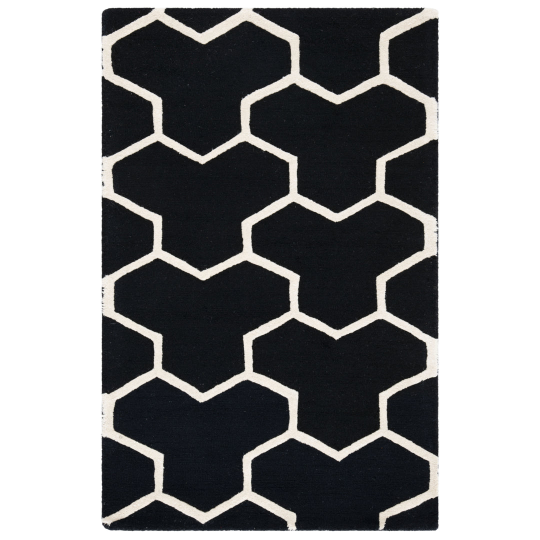 SAFAVIEH Cambridge CAM146E Handmade Black / Ivory Rug Image 7