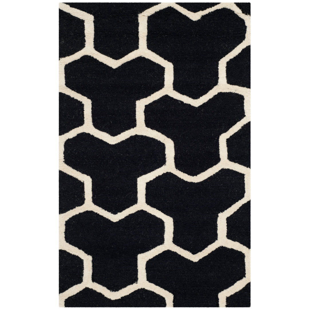 SAFAVIEH Cambridge CAM146E Handmade Black / Ivory Rug Image 8