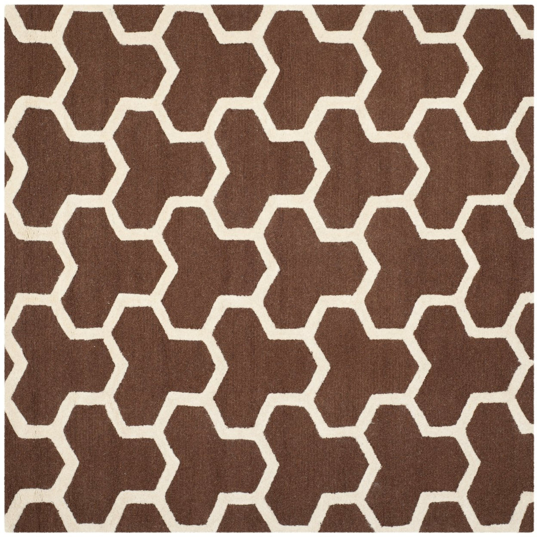 SAFAVIEH Cambridge CAM146H Dark Brown / Ivory Rug Image 1