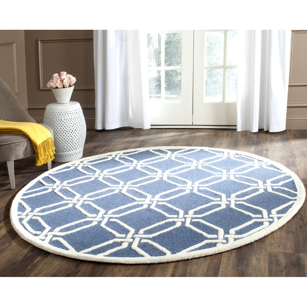 SAFAVIEH Cambridge CAM311M Handmade Navy / Ivory Rug Image 2