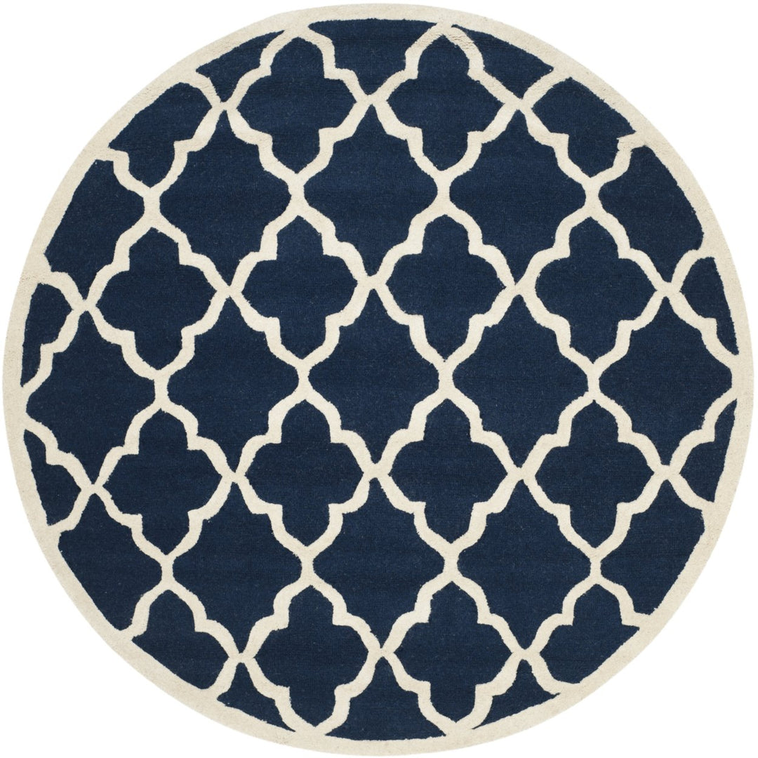 SAFAVIEH Cambridge CAM312M Handmade Navy / Ivory Rug Image 4