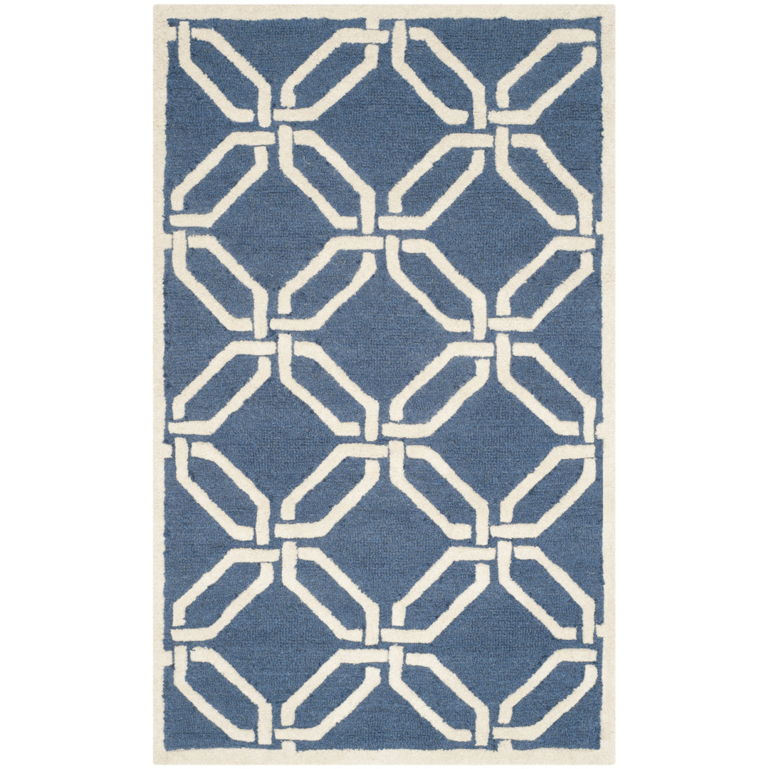 SAFAVIEH Cambridge CAM311M Handmade Navy / Ivory Rug Image 9