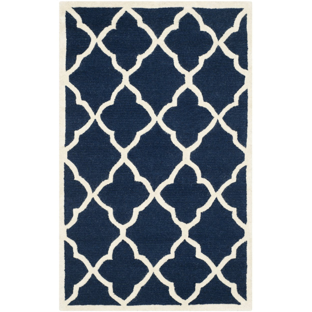 SAFAVIEH Cambridge CAM312M Handmade Navy / Ivory Rug Image 8