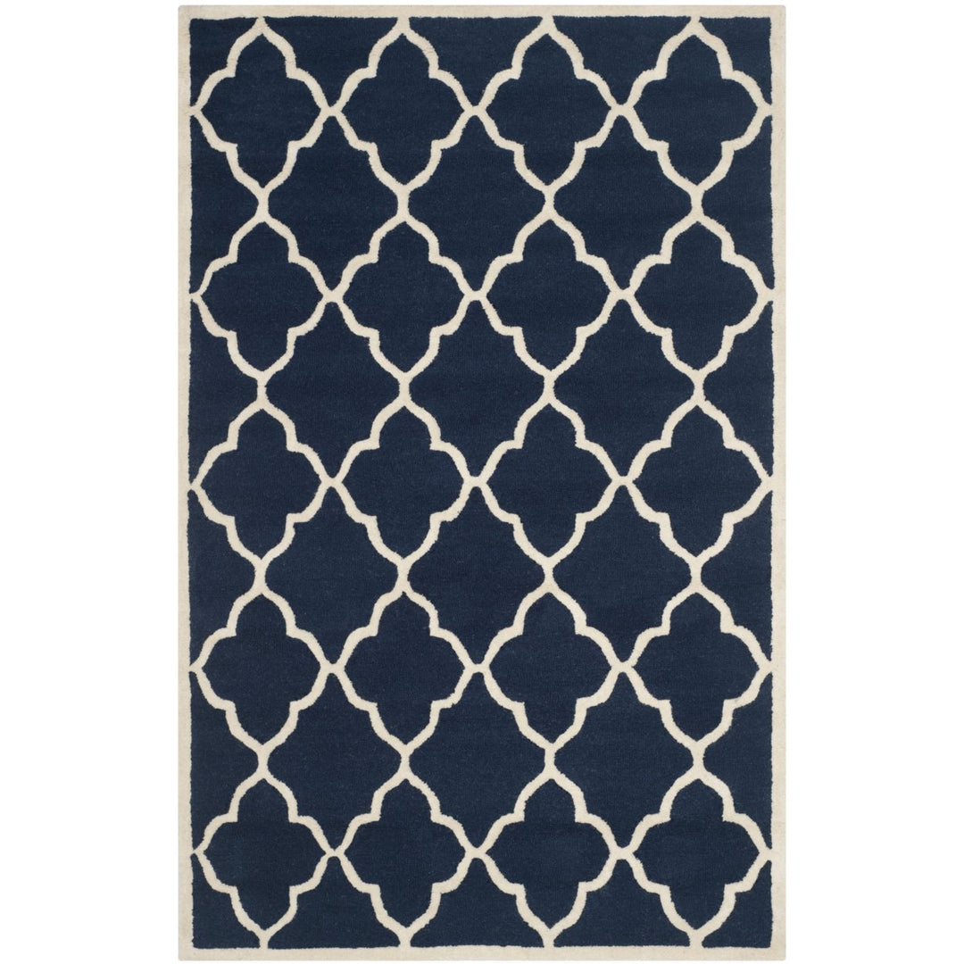 SAFAVIEH Cambridge CAM312M Handmade Navy / Ivory Rug Image 9