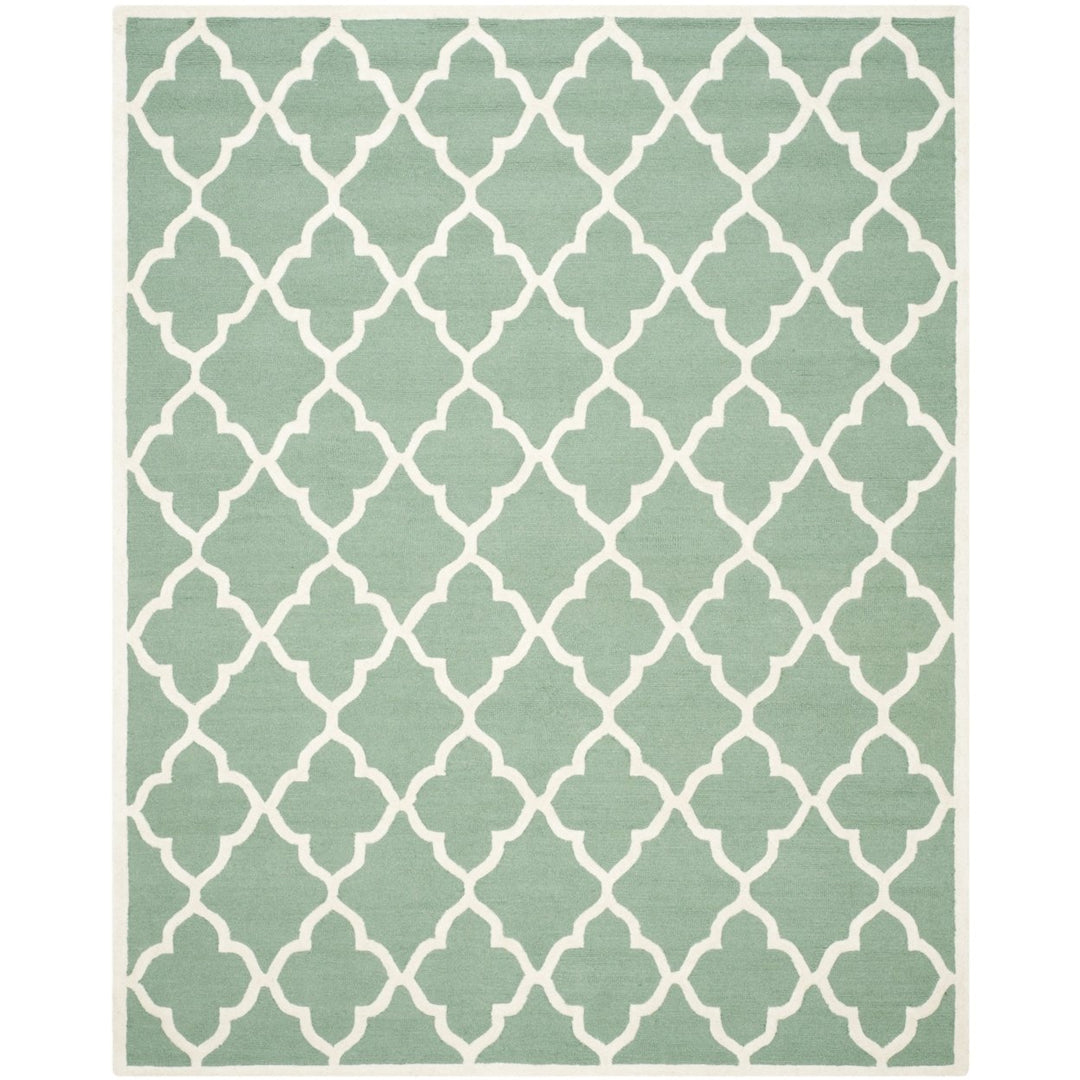 SAFAVIEH Cambridge CAM312T Handmade Teal / Ivory Rug Image 1