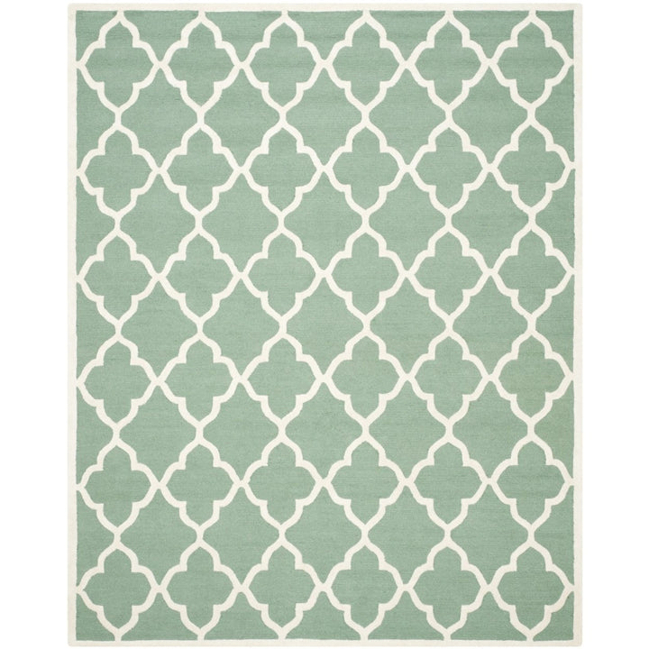 SAFAVIEH Cambridge CAM312T Handmade Teal / Ivory Rug Image 1